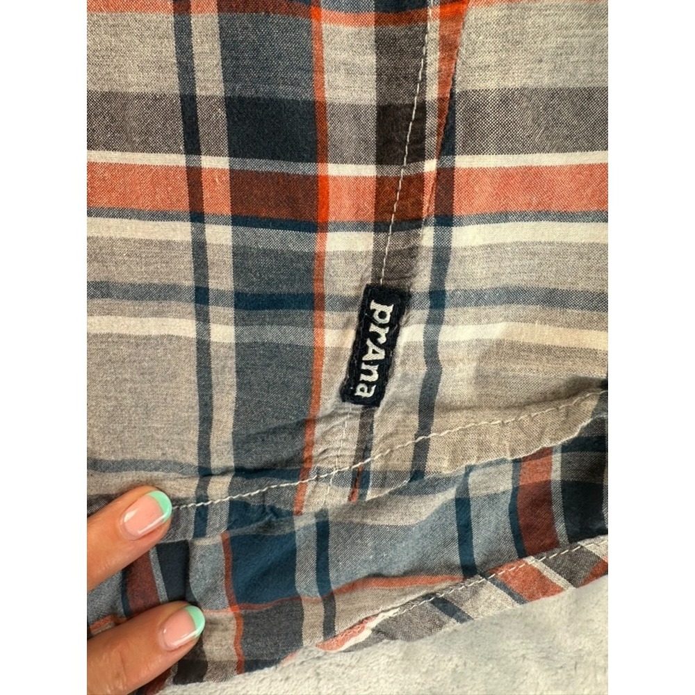Prana Shirt Mens Size XL Gray Plaid Short Sleeve Outdoor Hiking Casual - Picture 3 of 9